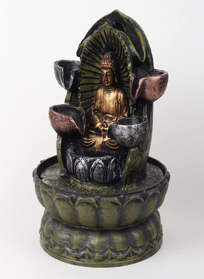 VIVARS Resin Lord Buddha Tabletop Waterfall Fountain Fengshui Indoor Decoration Zen Fountain For Home Office Bedroom Decor Multicolour - Image 5